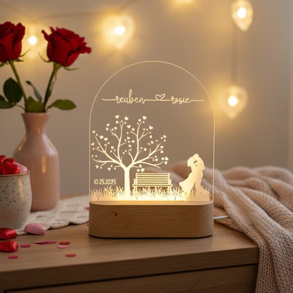 Personalized Loving Couple Night Light – Custom Romantic LED Lamp - Picture 8 of 8
